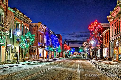 Holiday Carleton Place_P1230367-72.jpg - Bridge Street photographed at dawn in Carleton Place, Ontario, Canada.